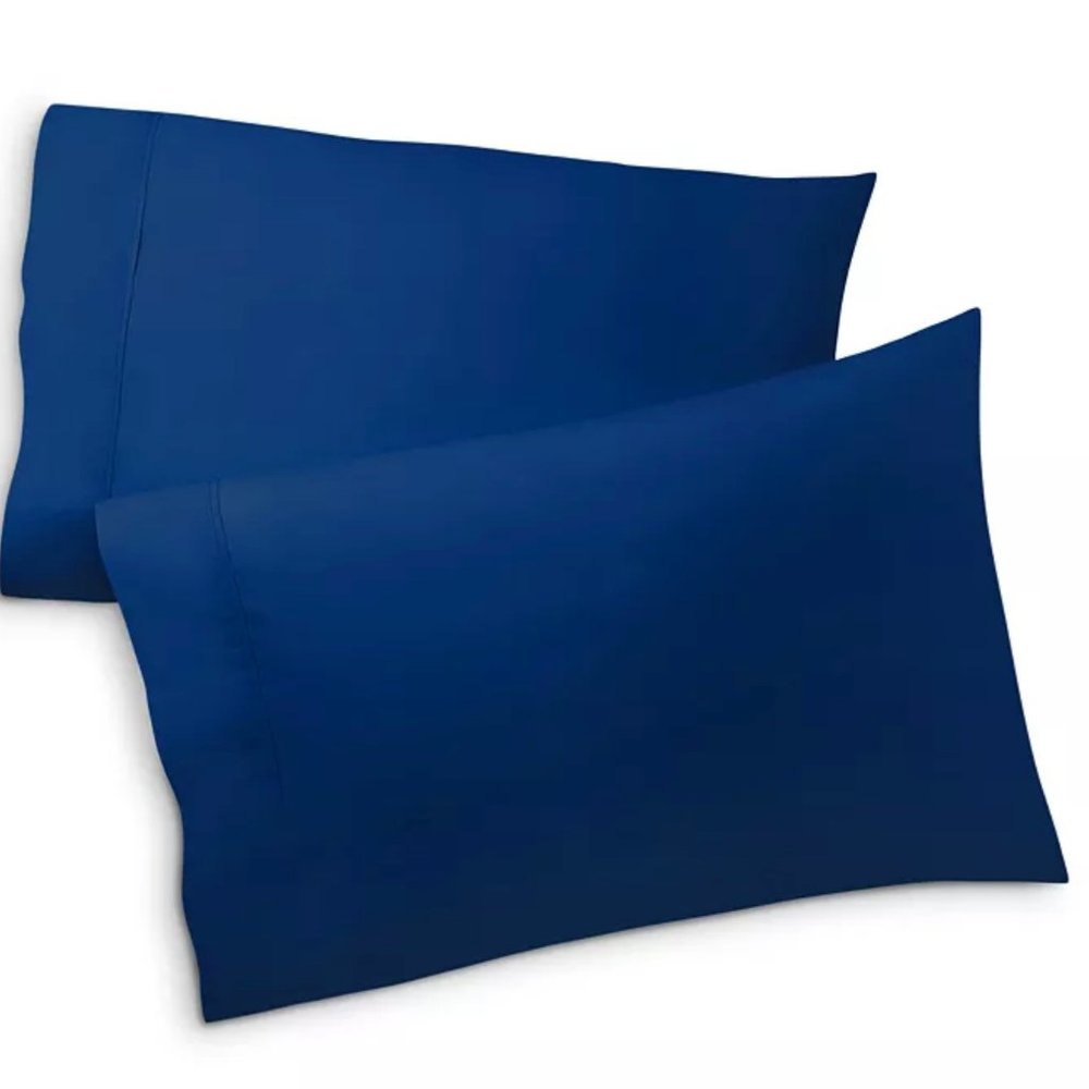 Ralph Lauren Organic 464 Percale King Pillowcases Harbor Blue